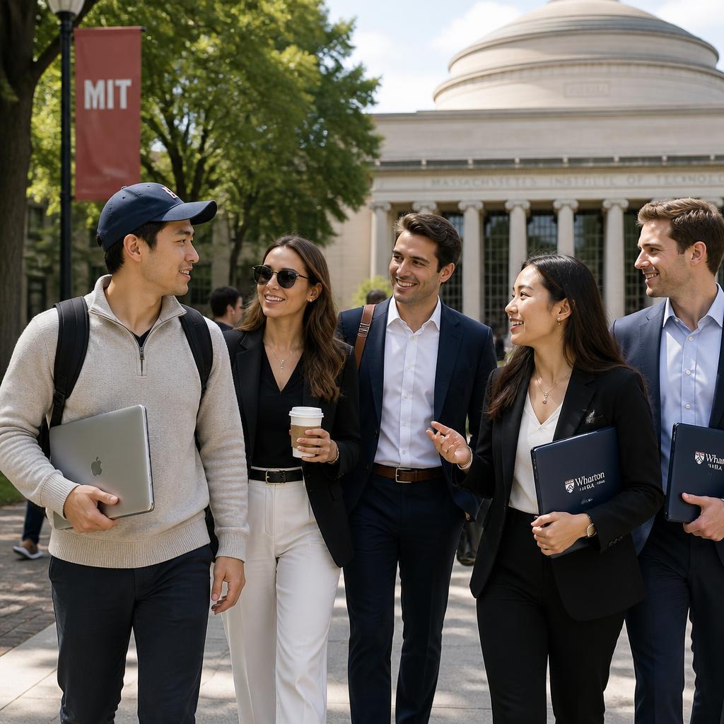 Diverse group of students learning AI together